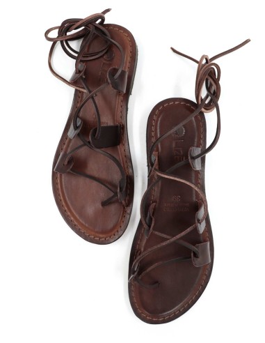 SANDALO CAPRESE INFRADITO IN PELLE E CUOIO...