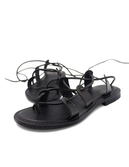 SANDALO CAPRESE INFRADITO IN PELLE E CUOIO "ARTEMIDE"