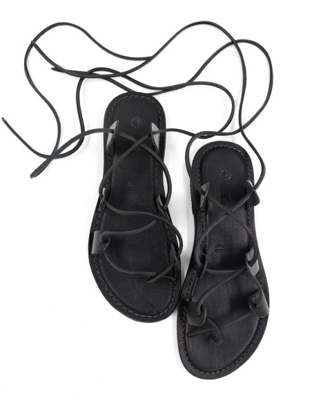 SANDALO CAPRESE INFRADITO IN PELLE E CUOIO "ARTEMIDE"