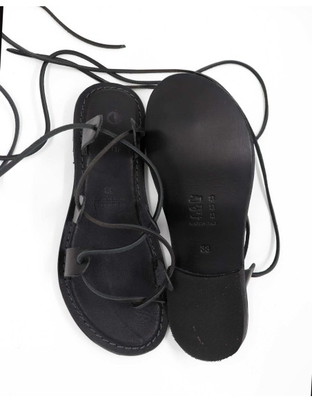 SANDALO CAPRESE INFRADITO IN PELLE E CUOIO "ARTEMIDE"