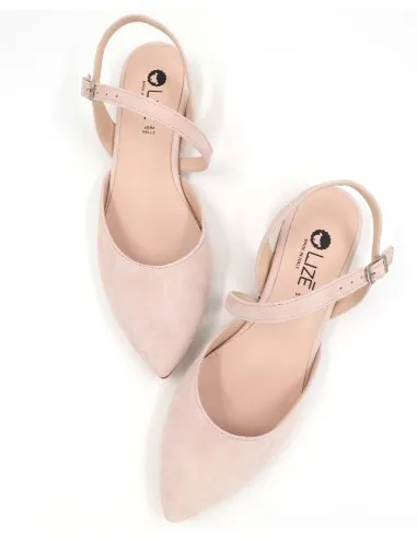 SLINGBACK IN CAMOSCIO CON FONDO CUOIO "DELIGHT"