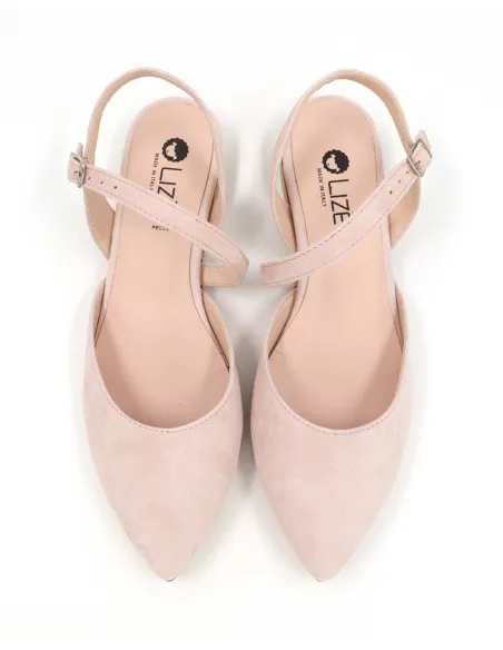 SLINGBACK IN CAMOSCIO CON FONDO CUOIO "DELIGHT"