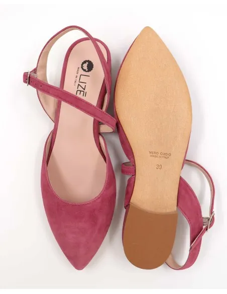 SLINGBACK IN CAMOSCIO CON FONDO CUOIO "DELIGHT"