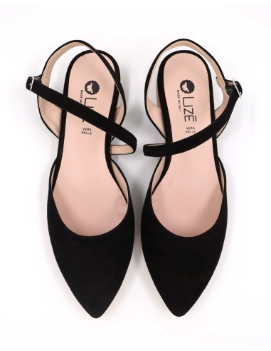 SLINGBACK IN CAMOSCIO CON FONDO CUOIO "DELIGHT"