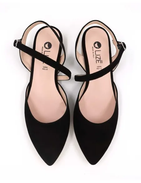 SLINGBACK IN CAMOSCIO CON FONDO CUOIO "DELIGHT"