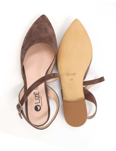 SLINGBACK IN CAMOSCIO CON FONDO CUOIO "DELIGHT"