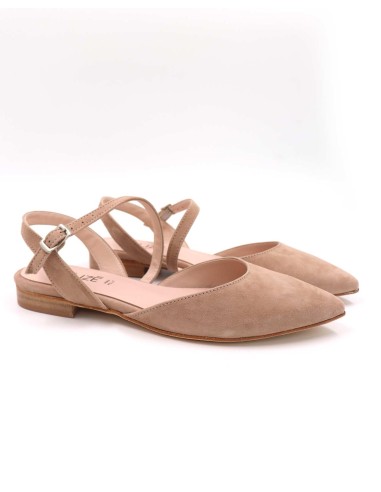 SLINGBACK IN CAMOSCIO CON FONDO CUOIO "DELIGHT"