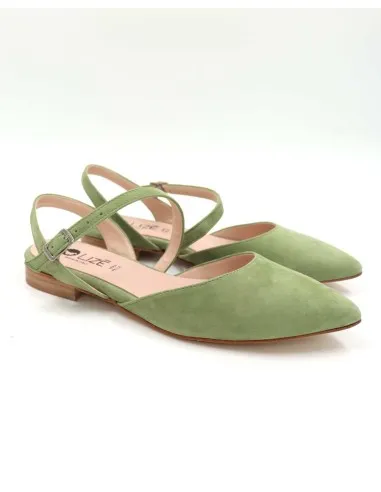 SLINGBACK IN CAMOSCIO CON FONDO CUOIO "DELIGHT"