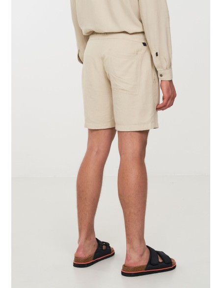 SHORTS UOMO IN ECOVISCOSA E LINO "CURRY"