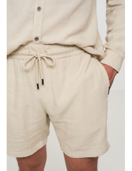 SHORTS UOMO IN ECOVISCOSA E LINO "CURRY"