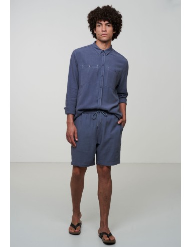 SHORTS UOMO IN ECOVISCOSA E LINO "CURRY"