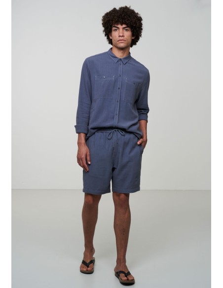 SHORTS UOMO IN ECOVISCOSA E LINO "CURRY"