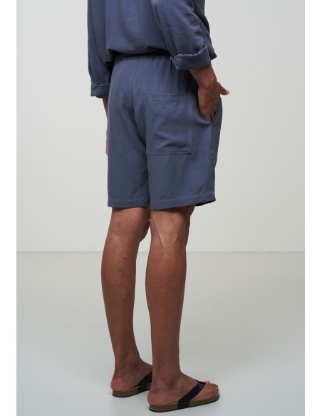 SHORTS UOMO IN ECOVISCOSA E LINO "CURRY"