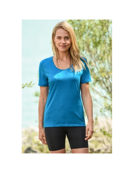 T-SHIRT  TERMICA IN LANA-SETA PER LO SPORT DONNA A MANICHE CORTE