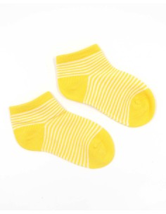 CALZINI CORTI BAMBINI IN BAMBU "BASIC STRIPE" - GIALLO 2