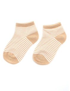 CALZINI CORTI BAMBINI IN BAMBU "BASIC STRIPE" - NUDE