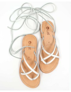 SANDALO CAPRESE A INFRADITO IN PELLE E CUOIO "PERSEFONE"... 2