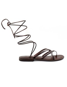 SANDALO CAPRESE A INFRADITO IN PELLE E CUOIO "PERSEFONE" 2