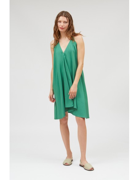 ABITO CORTO IN COTONE E LINO MULTIPOSIZIONE "DAPHNE"