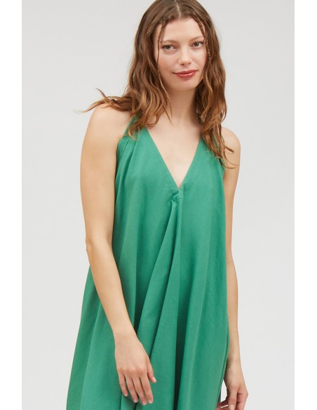 ABITO CORTO IN COTONE E LINO MULTIPOSIZIONE "DAPHNE"