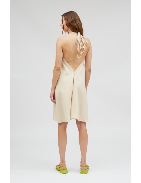 ABITO CORTO IN COTONE E LINO MULTIPOSIZIONE "DAPHNE"