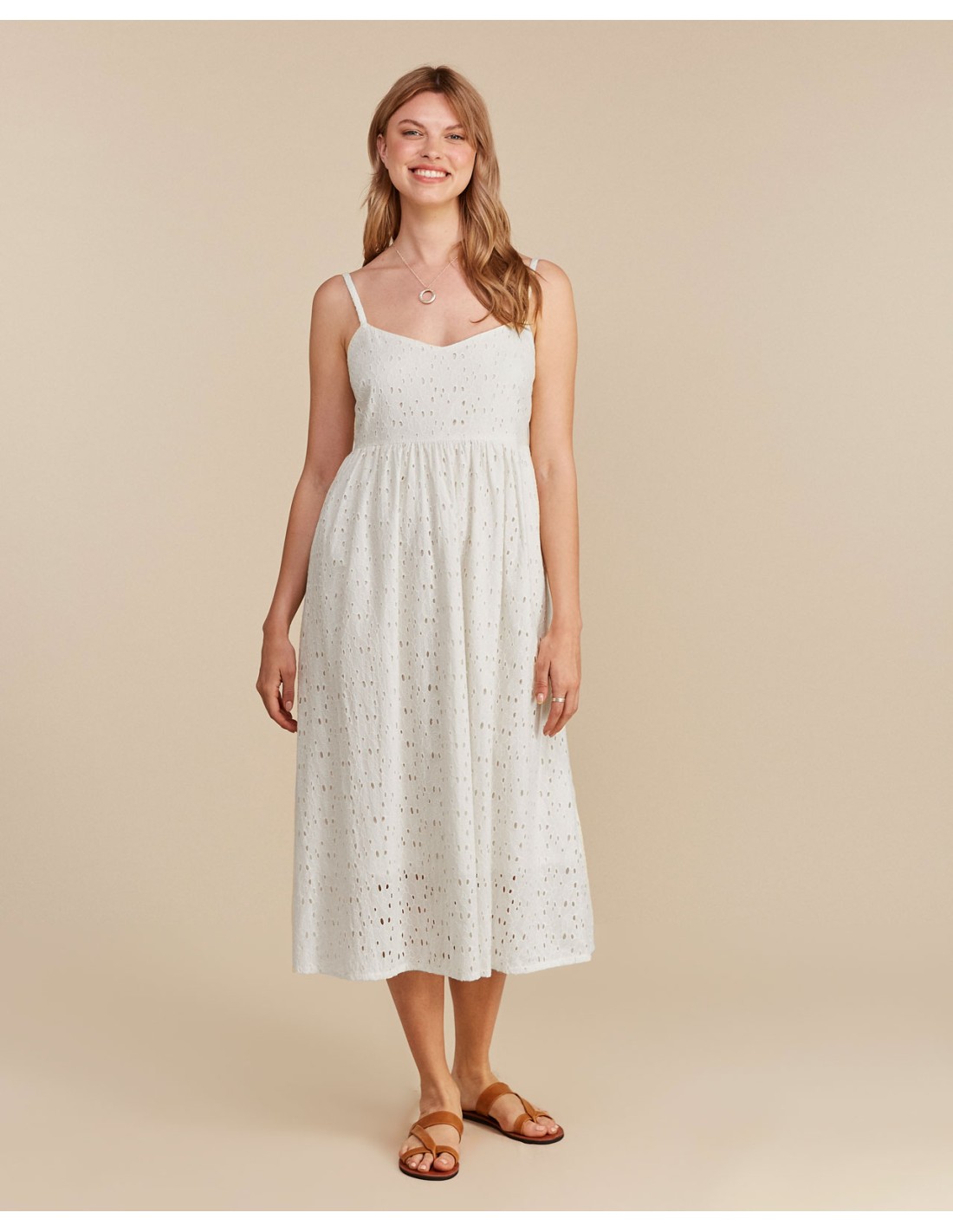 Vestito Corto Vestiti Di Pizzo Sangallo Bianco San Gallo Abito - Main Image