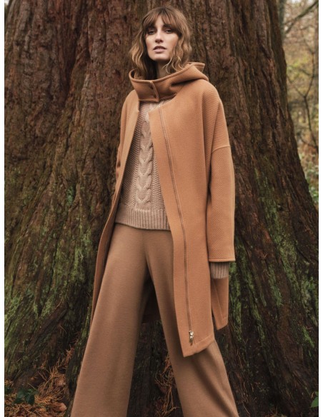 CAPPOTTO IN 100% LANA MERINO FODERATO COLORE NERO TAGLIA XXL