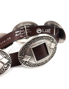 CINTURA ARTIGIANALE IN PELLE E METALLO ARGENTATO "CORSARA" 2