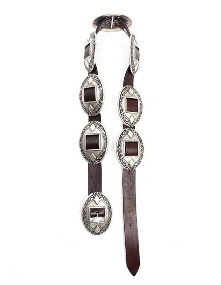 CINTURA ARTIGIANALE IN PELLE E METALLO ARGENTATO "CORSARA"