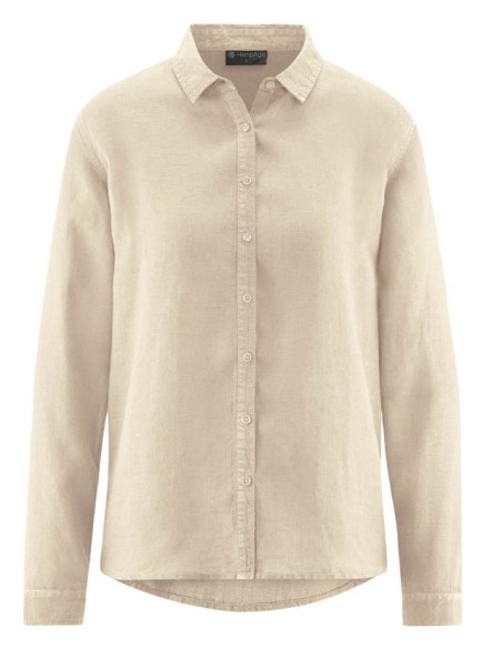 CAMICIA DONNA IN 100% CANAPA MANICA LUNGA