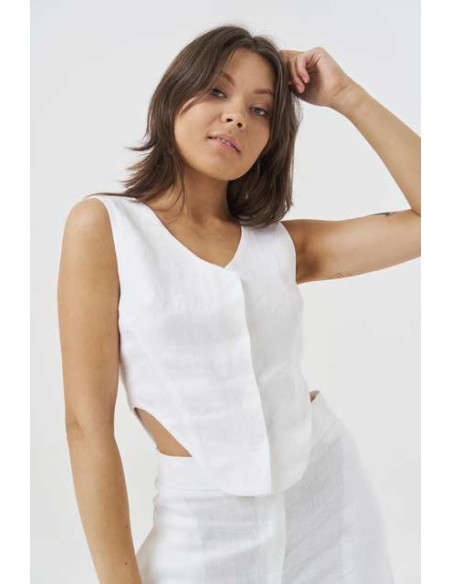 GILET IN 100% LINO "NOA"