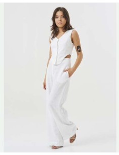 GILET IN 100% LINO "NOA" - BIANCO 2