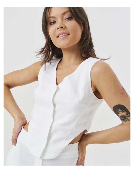 GILET IN 100% LINO "NOA"