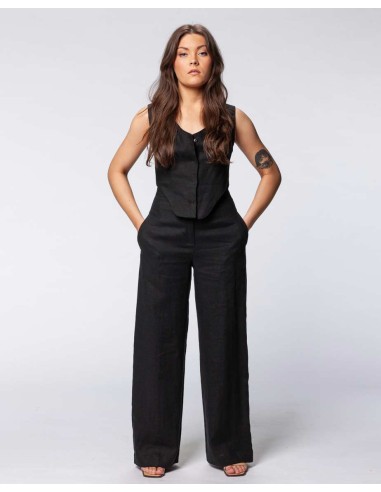 GILET IN 100% LINO "NOA"