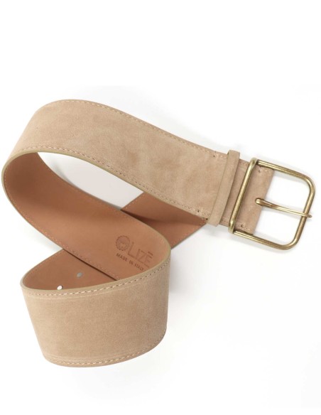 CINTURA ARTIGIANALE IN PELLE NATURALE "SUEDE"