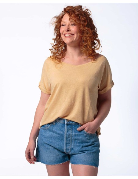 T-SHIRT DONNA AMPIA IN 100% CANAPA