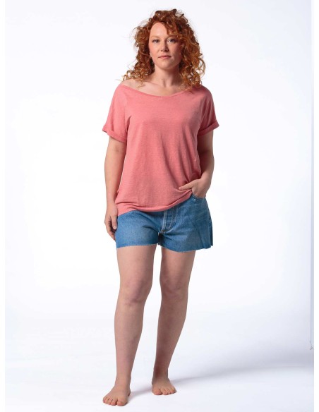 T-SHIRT DONNA AMPIA IN 100% CANAPA