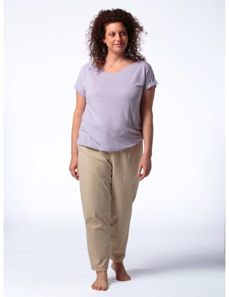 T-SHIRT DONNA AMPIA IN 100% CANAPA