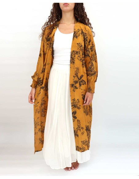 KIMONO LUNGO IN PURA SETA INDIANA "ECHO"