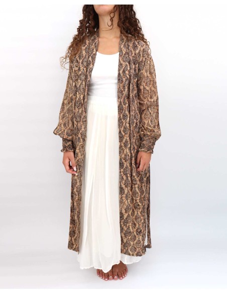 KIMONO LUNGO IN PURA SETA INDIANA "ECHO"