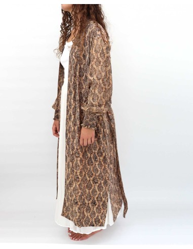 KIMONO LUNGO IN PURA SETA INDIANA "ECHO"