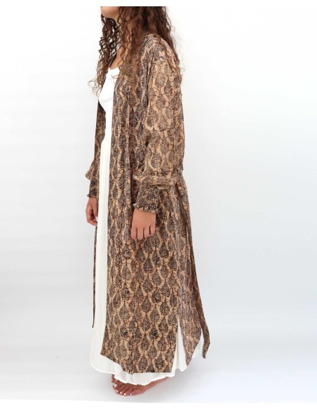KIMONO LUNGO IN PURA SETA INDIANA "ECHO"