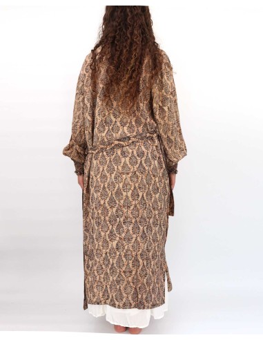 KIMONO LUNGO IN PURA SETA INDIANA "ECHO"