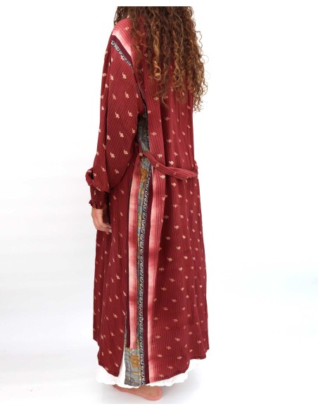 KIMONO LUNGO IN PURA SETA INDIANA "ECHO"