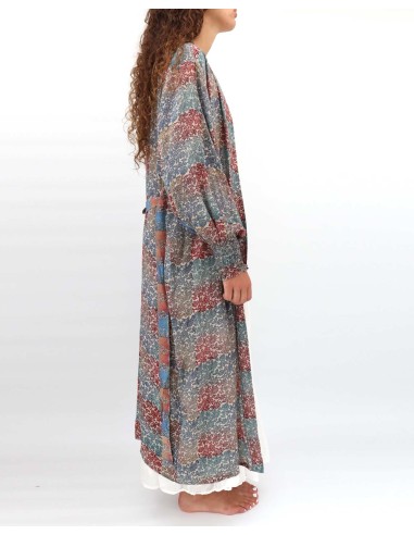 KIMONO LUNGO IN PURA SETA INDIANA "ECHO"