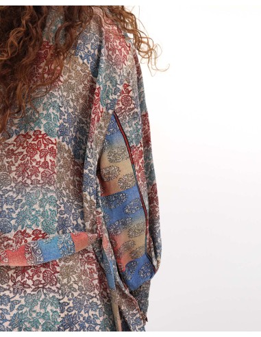 KIMONO LUNGO IN PURA SETA INDIANA "ECHO"