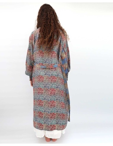 KIMONO LUNGO IN PURA SETA INDIANA "ECHO"