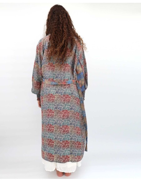 KIMONO LUNGO IN PURA SETA INDIANA "ECHO"