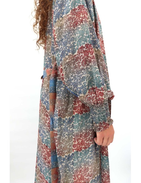 KIMONO LUNGO IN PURA SETA INDIANA "ECHO"