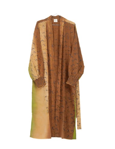 KIMONO LUNGO IN PURA SETA INDIANA "ECHO"